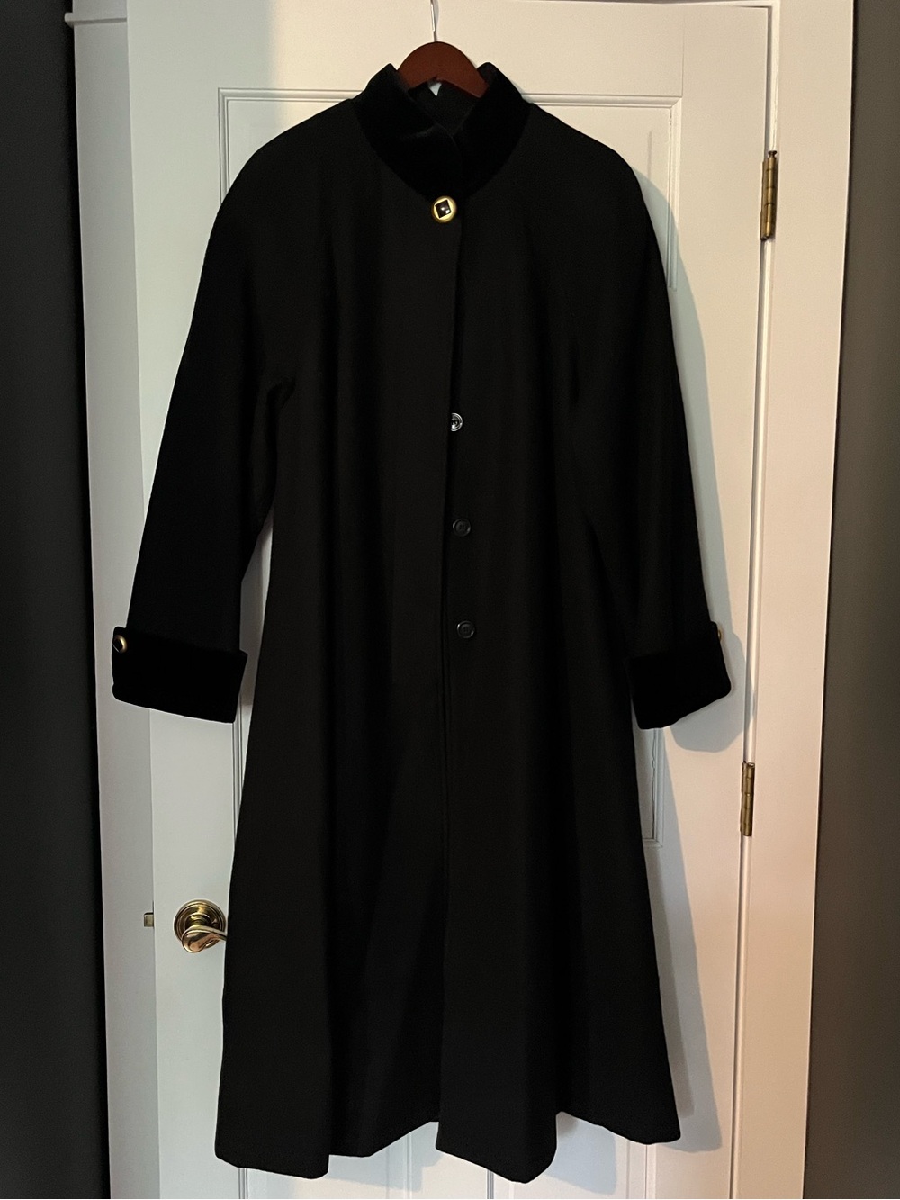 Vintage Braefair 100% Wool Winter Trench Coat High Neck Elegant Mobwife